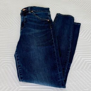 Express Skinny Mid Rise Jeans | 8 Short | Dark Wash